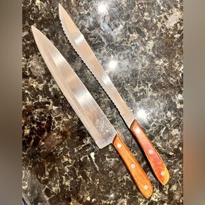 2 Stainless Steel Knives - Alan Roberts - 9.5” and 9”